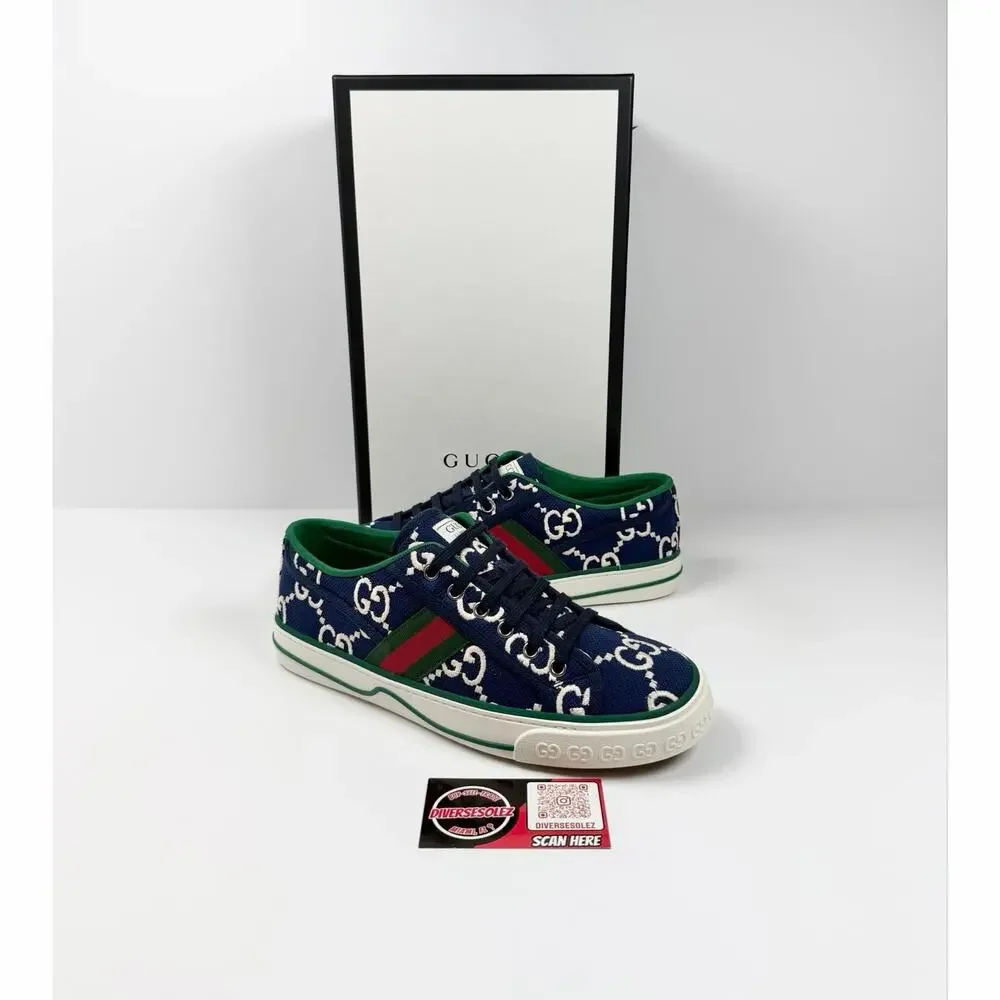 Size 7.5US - Gucci 1977 Blue Low Top NEW - Picture 1 of 10